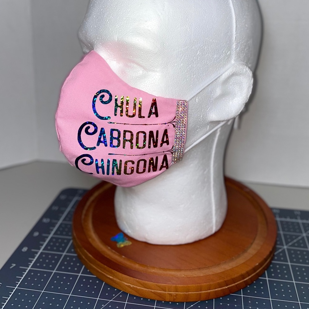 Chula cabrona chingona face mask holographic